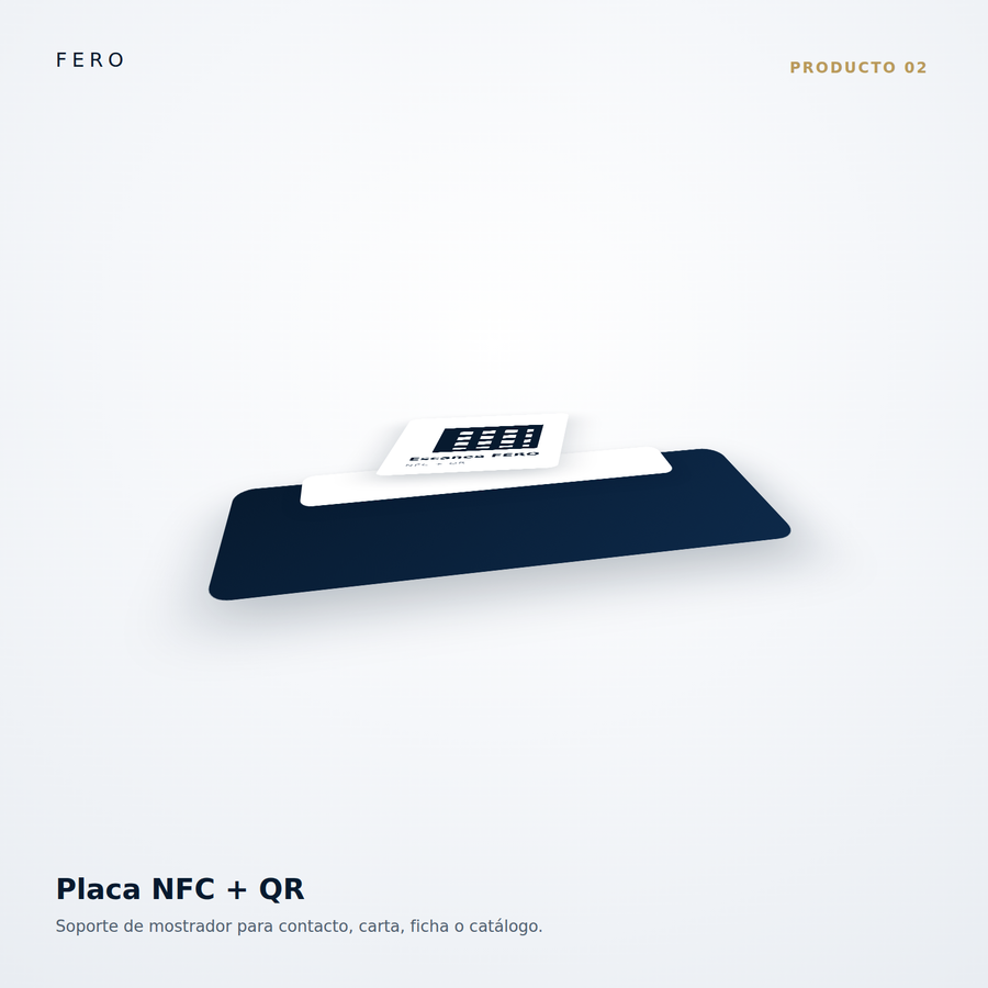 Placa QR + NFC 3D para mostrador