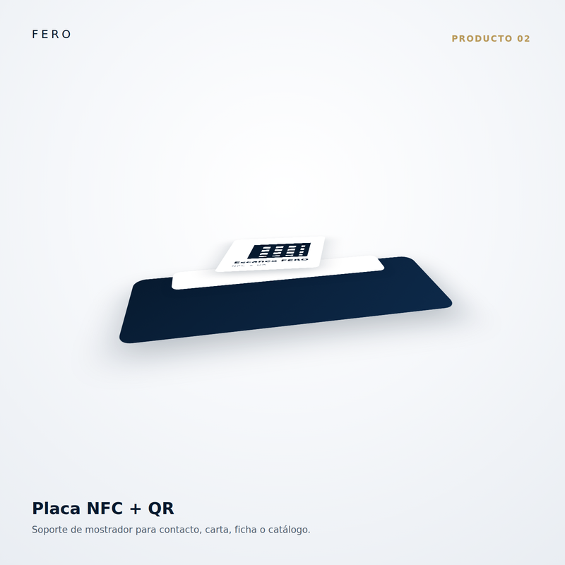 Placa QR + NFC 3D para mostrador